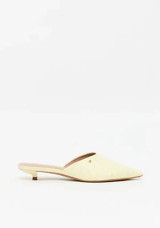 Scarpin Médio Mule Couro Amarelo 35