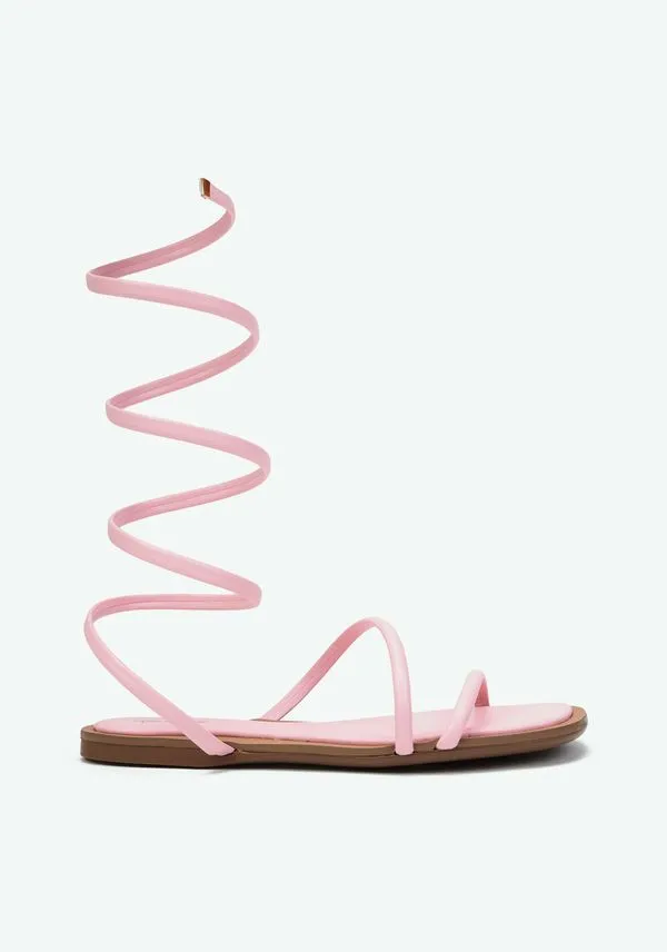 Rasteira Espiral Rosa 35