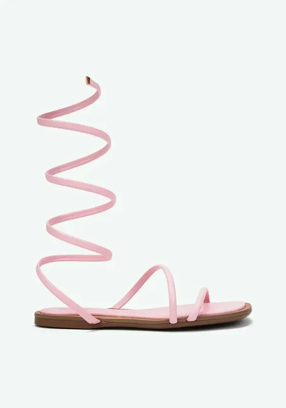 Rasteira Espiral Rosa 35