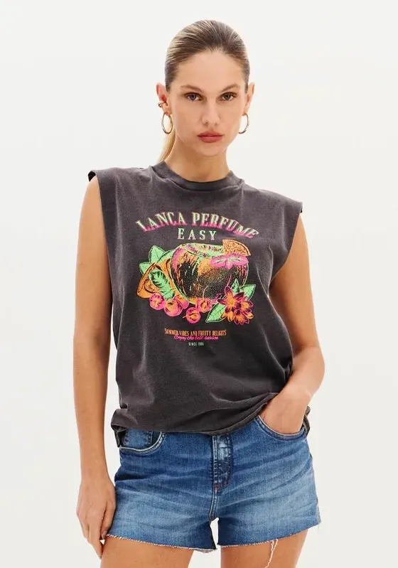 T-shirt Muscle Com Estampa Local Preto GG