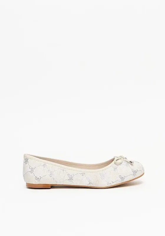 Sapatilha Monograma Strass Bege 35