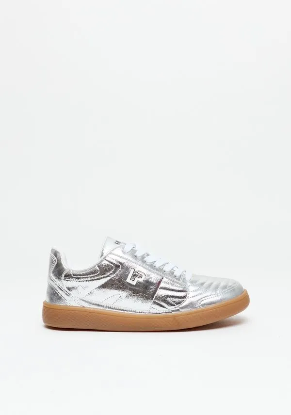 Tênis Casual Com Pespontos Cinza 34
