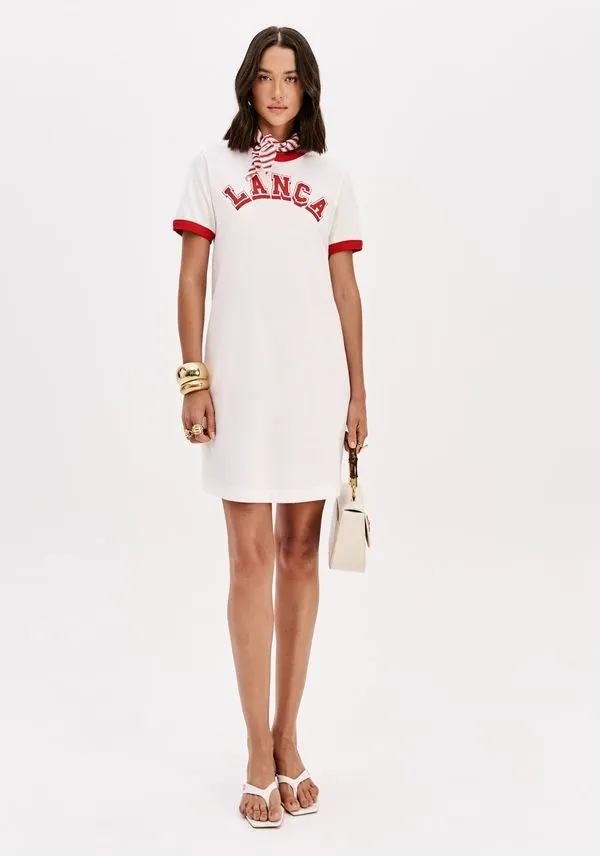 Vestido T-dress Curto Com Estampa Branco P
