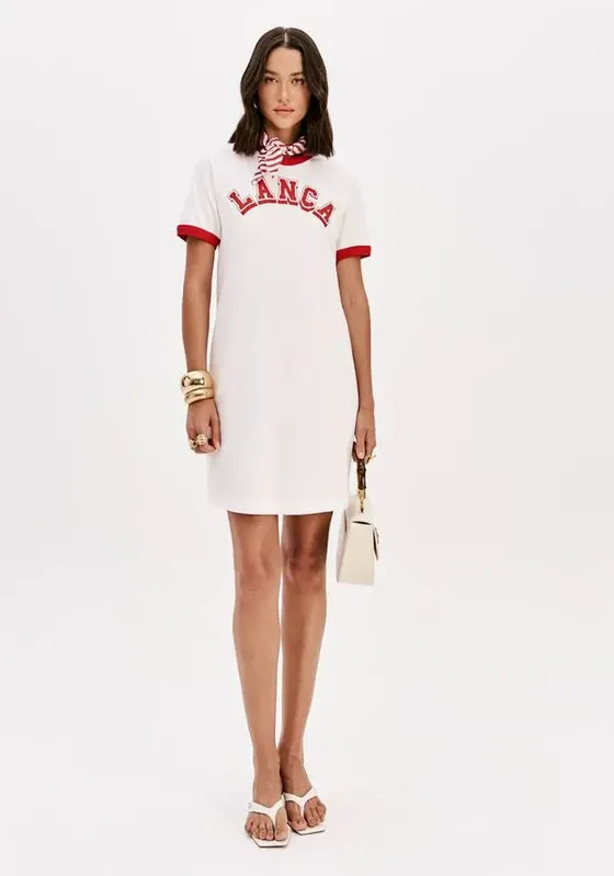 Vestido T-dress Curto Com Estampa Branco P