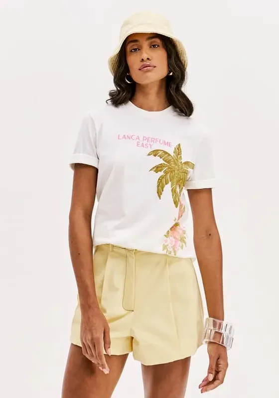 T-shirt Manga Curta Descolada Branco P