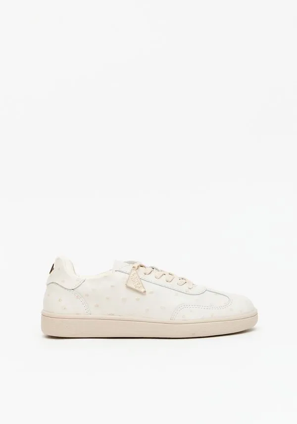 Tênis Casual Couro Com Chaveiro Triângulo Branco 35