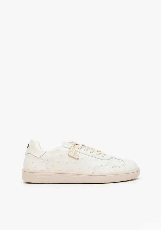 Tênis Casual Couro Com Chaveiro Triângulo Branco 35
