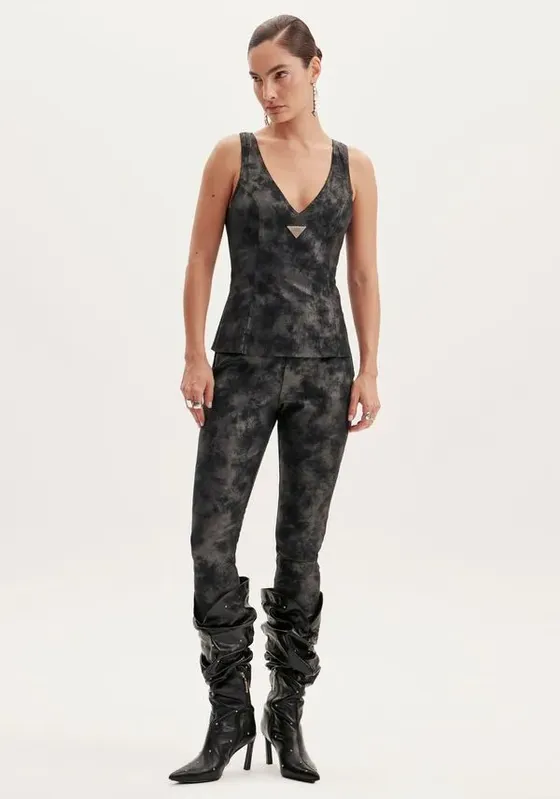 Calça Skinny Cintura Alta Preto P
