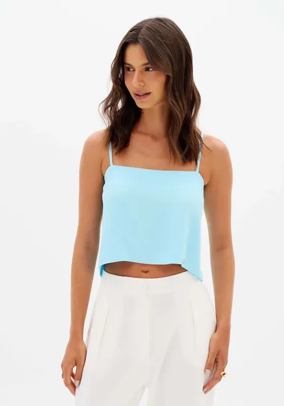 Blusa De Alça Frente Única Azul M