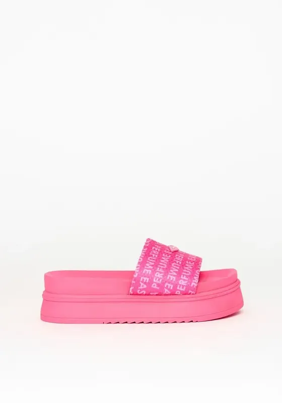 Slide Flatform Monograma Com Enfeite Rosa 34