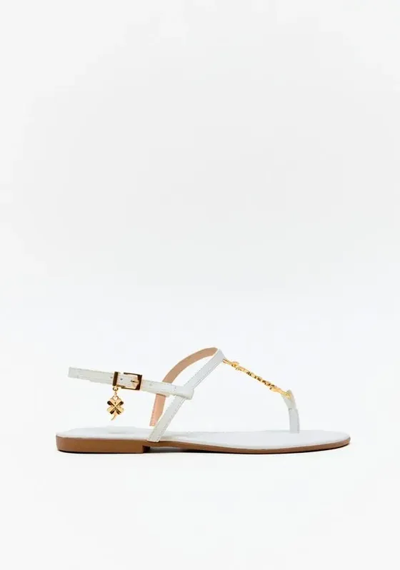 Sandália Rasteira Com Enfeite LP Easy Branco 36