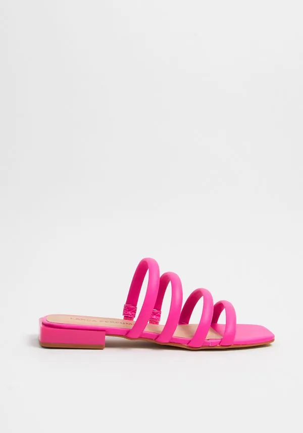 Rasteira Mule Tira Reta Rosa 35