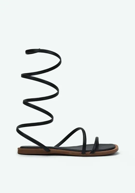 Rasteira Espiral Preto 38