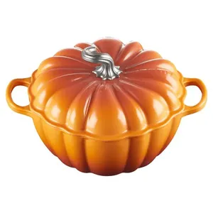 PANELA ABÓBORA LE CREUSET REDONDA EM FERRO FUNDIDO 24CM LARANJA MARRONIER 21238243502430