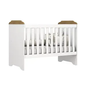 Berço Mini Cama Mel 3 em 1 com Suporte para Mosquiteiro e 133cm de Largura Carolina Baby Branco