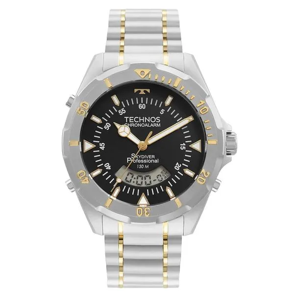 Relógio Technos Masculino Ref: Wt2050axn/1p Skydiver Anadigi Bicolor