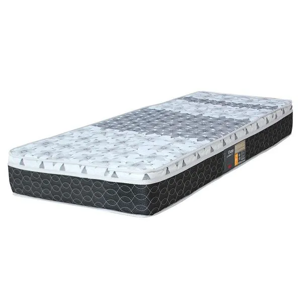 Colchão Solteirão Sleep Class com Euro Pillow e Molas Bonnel 25x96x203 cm Castor Branco com Cinza