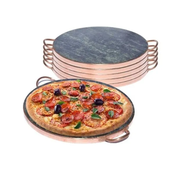 Pedra Sabão Refratária Gourmet Para Pizza 27cm - 06 Unidades
