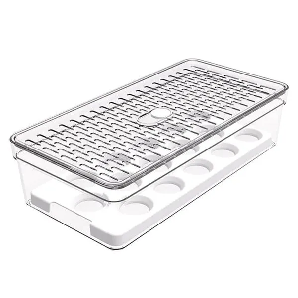 Organizador Porta 15 Ovos com Grade e Tampa Transparente Crippa Geladeira Cozinha