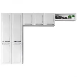 Cozinha Compacta Itatiaia Rose 7 Portas 6 Prateleiras 245cm Branco