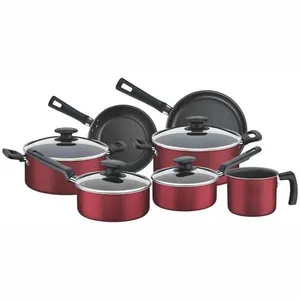 Conjunto de Panelas Tramontina Bergamo Antiaderente 7 Peças Vermelho