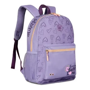 Mochila Juvenil 17" Feminina Lilás Self Love Mf25005 - Clio