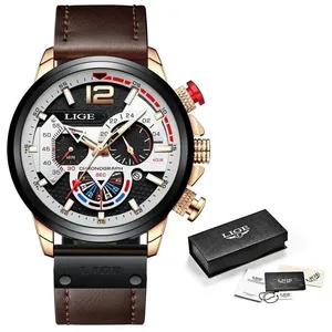 Relógio quartzo Cronógrafo de Luxo Masculino Ouro branco