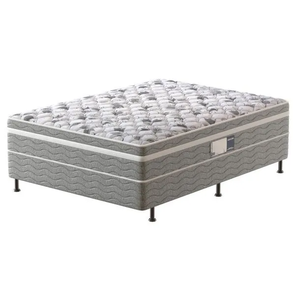 Cama Box Conjugada Casal PROdormir Advanced com Espuma D28 54x138x188 cm Branco com Cinza