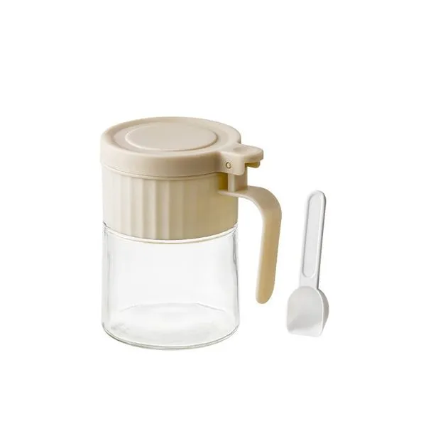 Porta Condimentos Redondo Vidro com Colher 280ml