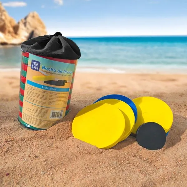 Bocha de Praia 12 Discos e 1 Bolim Bel Único