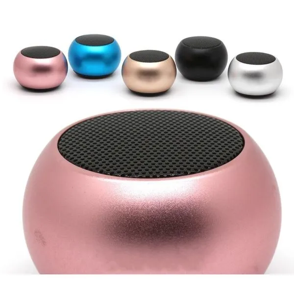 Mini Caixa De Som Bluetooth Bolinha Metal Rosa