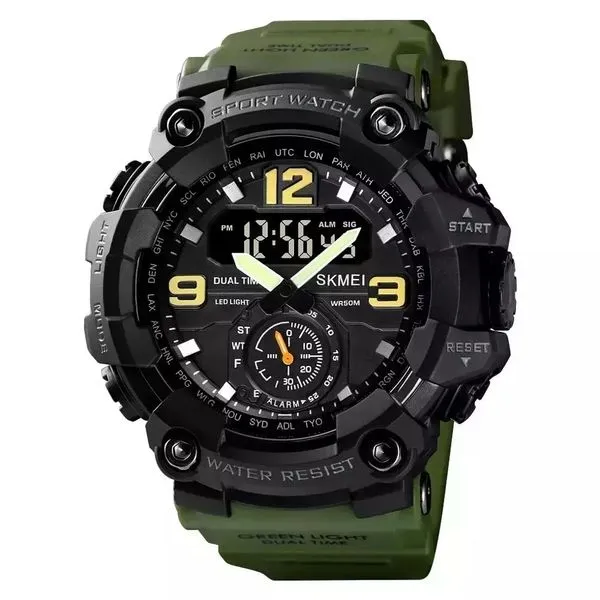 Relógio Digital Militar SKMEI 1384 A Prova d'Água Verde