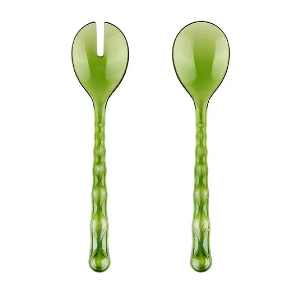 TALHERES DE SALADA GUZZINI EM ACRÍLICO VANITY ACQUA 27,5CM WATER LILY GREEN 129600AC13