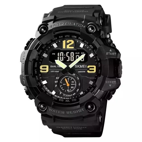 Relógio Digital Militar SKMEI 1384 A Prova d'Água Preto