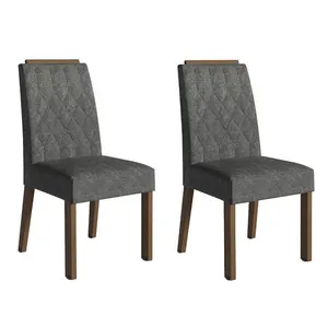 Kit 2 Cadeiras De Jantar 4256 Com Espaldar Rustic-silver Madesa