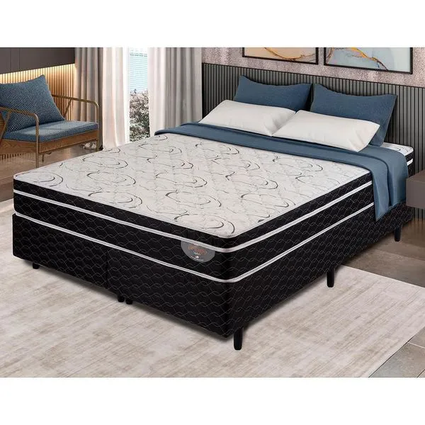 Cama Box King Size Apolo Spuma Bellagio com Molas Superlastic 62x193x203cm n/a