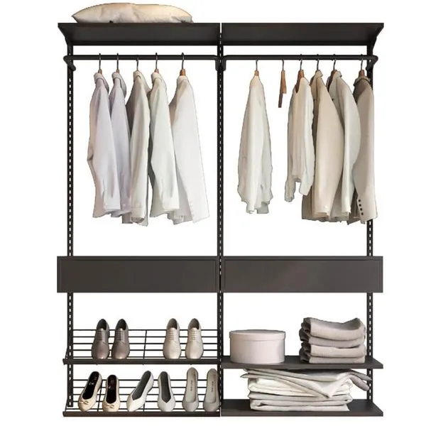 Closet Aberto Modulado para Solteiro 165cm Eternity 33 Preto