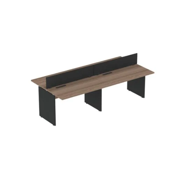 Plataforma Dupla Pé Painel 4p 2400x1200 Preto-walnut