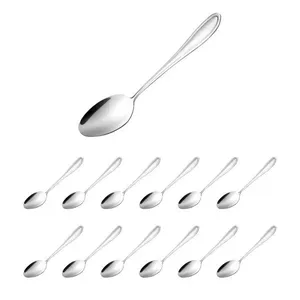 Jogo com 12 Colher de Sobremesa Aço Inox c/Acabamento Polido