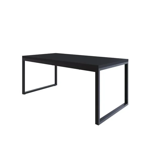 Mesa De Jantar Yon 180 X 90 X 76 Cm Preto Tx/est.preta Preto Tx/est.preta