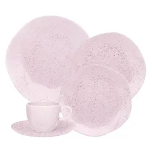 Jogo De Jantar 30 Peças Ryo Chá Pink Sand Porcelana Oxford