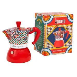 Cafeteira Bialetti Moka Induction 4 Xícaras: Edição Especial Dolce & Gabbana Carretto Siciliano