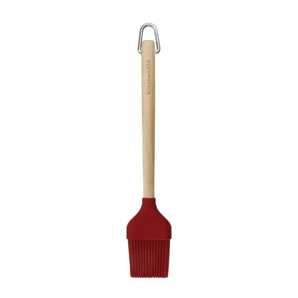 PINCEL KITCHENAID COM CERDAS EM SILICONE VERMELHO E CABO DE BAMBU 22CM KQR733OHERE