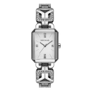 Relógio Seculus Feminino Ref: 23736l0svnb2 Retangular Bracelete Dourado
