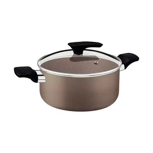 Caçarola Milazzo 24cm Alumínio Antiaderente Starflon Max Soft-touch Amêndoa Tramontina Bege