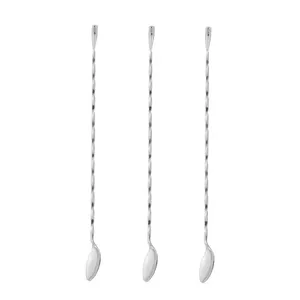 Colher Bailarina para Drinks Sucos Bar Inox Longa 3un