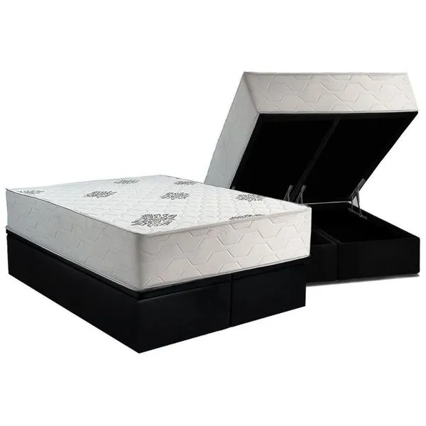 Cama Box Baú Queen + Colchão Anatômico Inovaflex Comfort Premium
