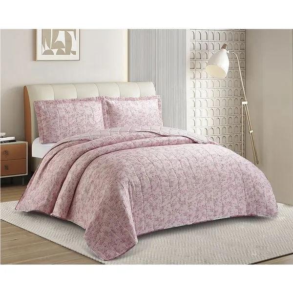 Kit Cobre Leito Colcha Anarruga Estampada Campestre 3 Peças Queen 240x260cm Sonhare