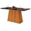 Mesa de Jantar Raquel com Tampo de Vidro 80,6 x 170 x 90cm DJ Móveis Ginger com Preto