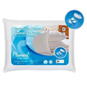Travesseiro Plumasul Penas e Plumas de Ganso 233 fios 45 x 65 cm Branco n/a